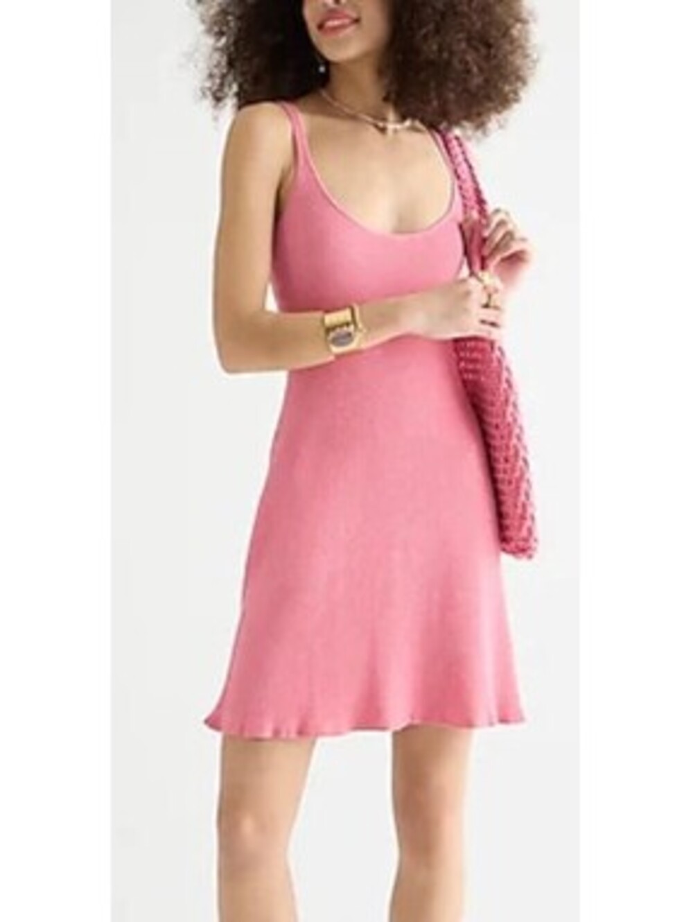 J.crew Pink RIbbed Fit And Flare Mini Dress - Women's Large NWOT